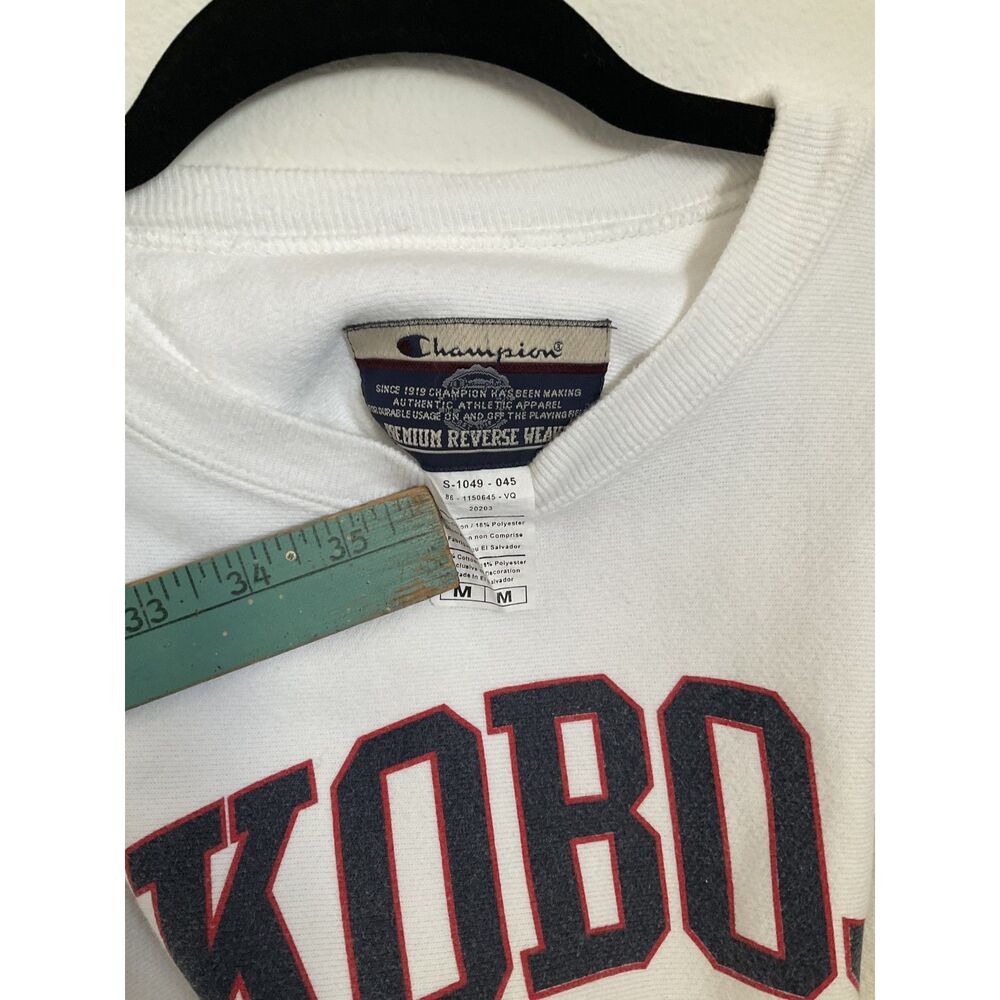 Champion Reverse Weave Okoboji Iowa Crewneck Sweatshirt White Navy Red Mens M - Picture 4 of 8